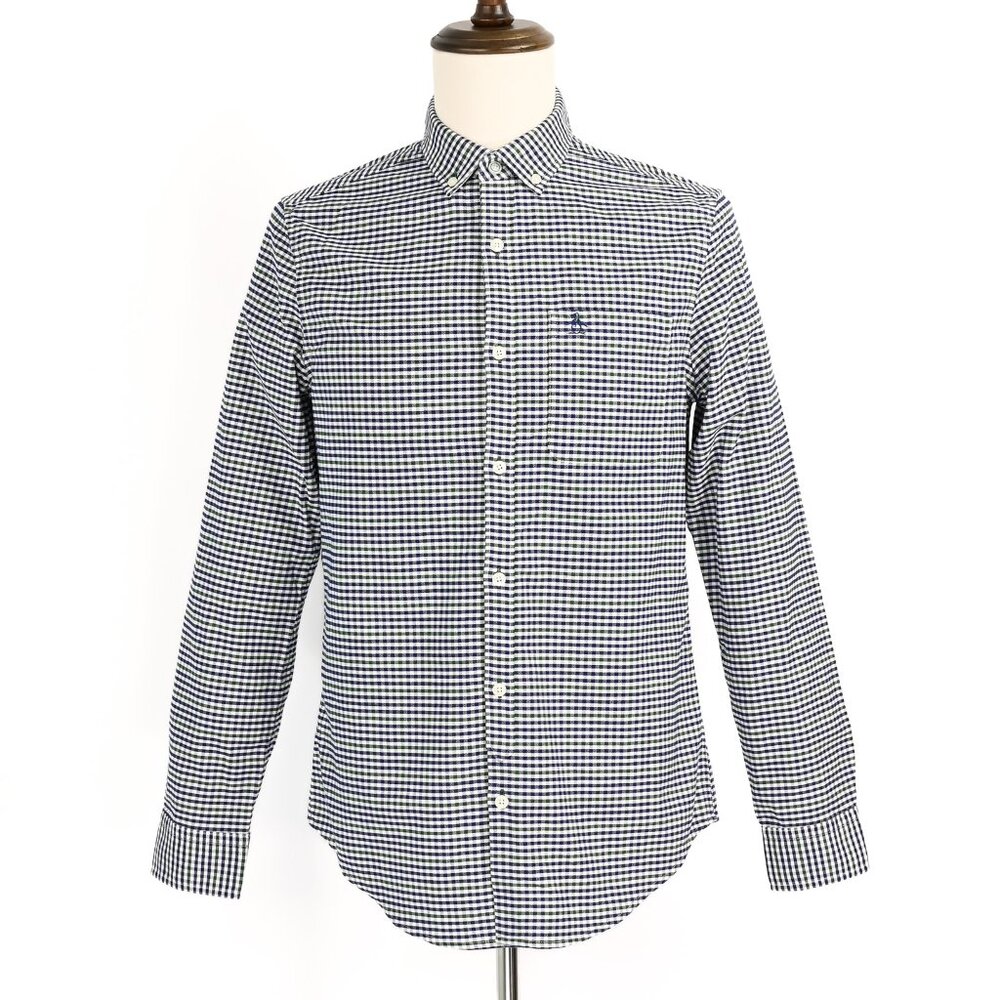 Original Penguin Green & Blue Checkered Long Sleeve Button Down Shirt - S